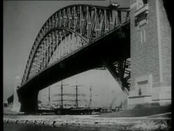 Sydney Harbour Bridge; made from British steel, Australia  1939 Stock Footage