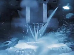 CU Water Based Milling Process Stock Footage