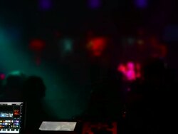 HD DJ Booth in Front of Disco Dance Floor Stock Footage