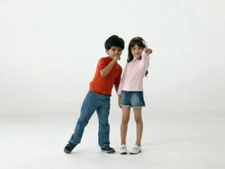 Portrait of two kids smiling  Stock Footage