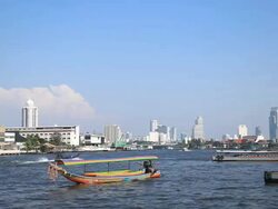 Long-tailed boat Stock Footage