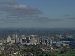 WS AERIAL View of Hartford city / Connecticut, United States Stock Footage