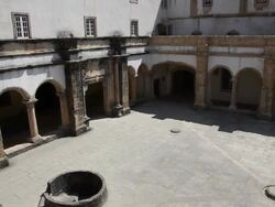 Tomar, Convent of the Order of Christ (Convento de Cristo), Micha cloister 1543-50 designed by Joao de Castilho Stock Footage