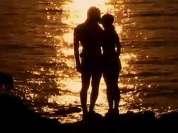 HD: Kissing At Sunset Stock Footage