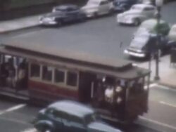 Trolley in the 1940's. Stock Footage
