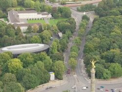 WS AERIAL View approach to neoclassical palace, official residence of president / Berlin, Germany Stock Footage