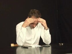 Man chopping up Credit Card Stock Footage