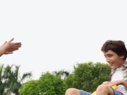 Boy and girl swinging in a Seesaw Stock Footage
