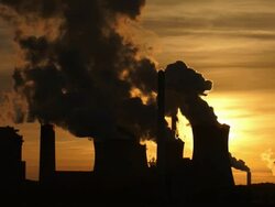 HD Coal Power Plant in the Backlight Slow Motion Stock Footage