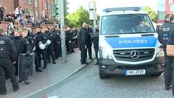 Riot police gathering at G20 Summit in Germany News Clip