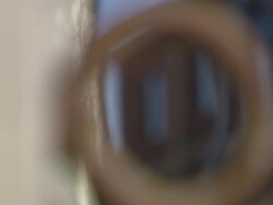 ECU R/F Shot of iron hook ring on wall / Quebec, Canada Stock Footage