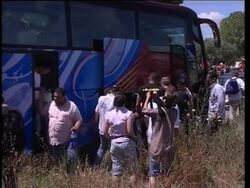 Protesters arriving, people in tent camp comment on demo ADDS protest News Clip