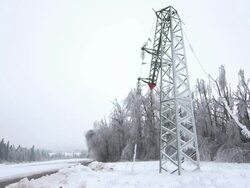 Damaged Electricity Pylon Stock Footage
