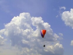 Paragliders in Clouds Stock Footage