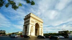 Arc de Triumph, Paris France  time lpase Stock Footage