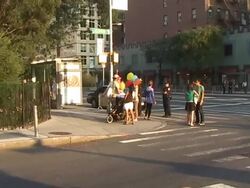 Liev Schreiber and NaomiWatts watch Barack Obama's Motorcade 07/28/2010 at the Celebrity Sightings in New York at New York NY. (Footage by WireImage Video/GettyImages) Stock Footage