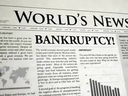 Newspaper Headline: Bankruptcy Stock Footage
