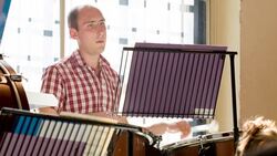 Timpani player on orchestra Stock Footage