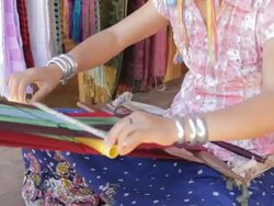 women weaving. Stock Footage