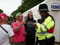 Protests Continue At The West Sussex Fracking Site Stock Footage