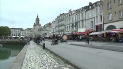 Boats and tourists in La Rochelle News Clip