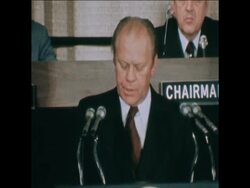 SYND 3 9 75 PRESIDENT FORD SAYS US ECONOMY RECOVERING News Clip