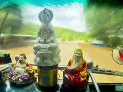 MS T/L Shot of road from bus / Laos Stock Footage