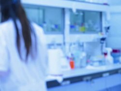 Scientist and bio lab experiment Stock Footage