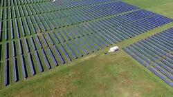 Large Renewable Solar Power Plant Stock Footage
