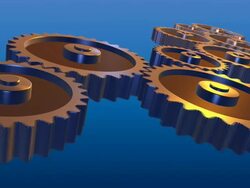 Rotating gears - teamwork NTSC Stock Footage