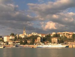 Belgrade Serbia old city river Sava sunset cloud timelapse Stock Footage