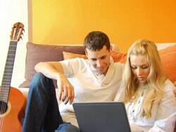 Online Interaction VJ Jib Down Stock Footage