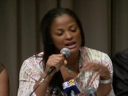 Laila Ali press conference Stock Footage