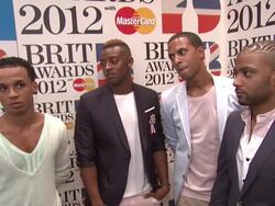 INTERVIEW: JLS on being nominated, their reaction, their busy schedule, their plans for 2012 at The BRIT Awards 2012: Nominations Announcement at The Savoy Hotel on January 12, 2012 in London, England. Stock Footage