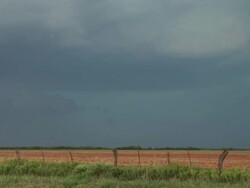 WS View of several lightning strikes over prairie in day / Texas, United States Stock Footage