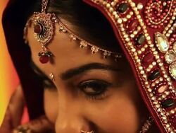 Portrait of a Indian bride feeling shy  Stock Footage