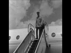 SYND 31 3 68 SOVIET DEFENCE MINISTER ARRIVES News Clip