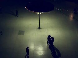 T/L HA People skating in park at night/xian,shaanxi,China Stock Footage