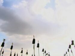 A field of Chinese memorial shrines. Stock Footage