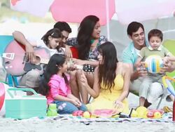 Family enjoying on the beach  Stock Footage