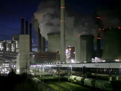 Power Plant at night Stock Footage