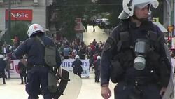 CLEAN : Thousands take to streets in Greece ahead of reform vote News Clip