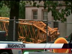 A 500-foot crane collapsed Wednesday at the Washington National Cathedral amid thunderstorms, damaging two buildings and several vehicles. No serious injuries were reported. Officials are still investigating what caused the crane to tip over. News Clip