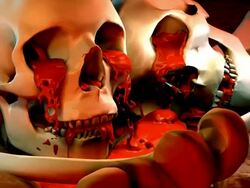 Blood, Bones, Skulls and Lightning for Halloween Stock Footage