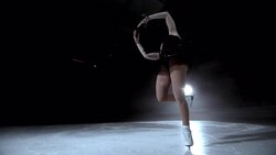SLO MO DS Figure skater in a layback spin variation Stock Footage
