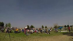 Timelapse of people viewing the total solar eclipse in Madras, Oregon News Clip