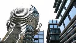 K, David Cerny Sculpture in Prague City Stock Footage