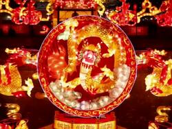 CU ZO Tourists roaming new year lantern festival at city wall / xi'an, shaanxi, china Stock Footage