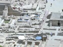 MS AERIAL View over tourist visits Knossos / Heraklion, Crete, Greece Stock Footage