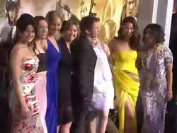 Carla Gugino, Jena Malone, Abbie Cornish, Zack Snyder, Emily Browning, Jamie Chung and Vanessa Hudgens at the 'Sucker Punch' Premiere at Hollywood CA. (Footage by WireImage Video/GettyImages) Stock Footage